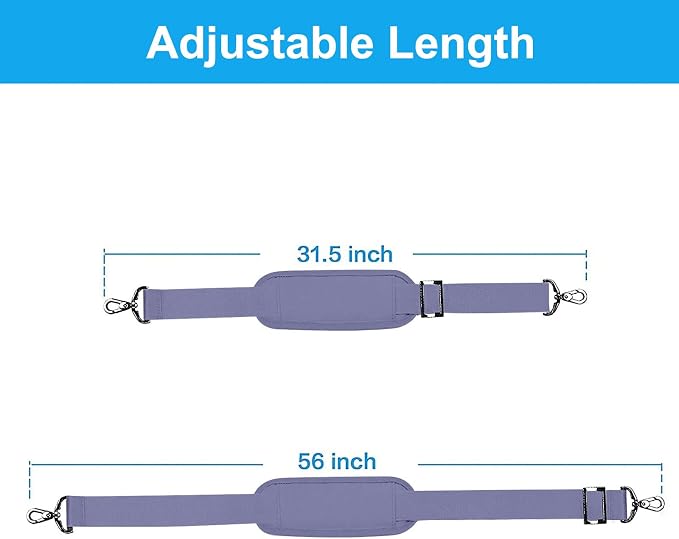 MOSISO 56 inch Shoulder Strap, Adjustable Thick Soft Universal Replacement