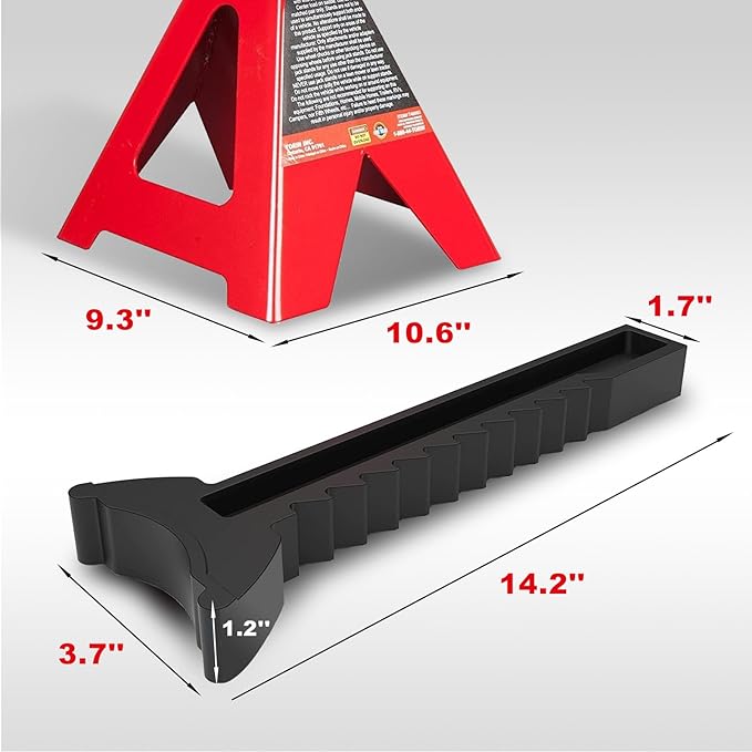 Big RED AT46002R-1 Torin Steel Jack Stands: 6 Ton (12,000 lb.) Capacity, Red, 1 Pair