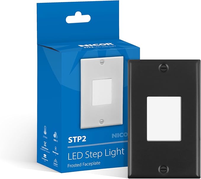 NICOR Lighting STP2 Frosted Black LED Step Light (STP2F120BK)