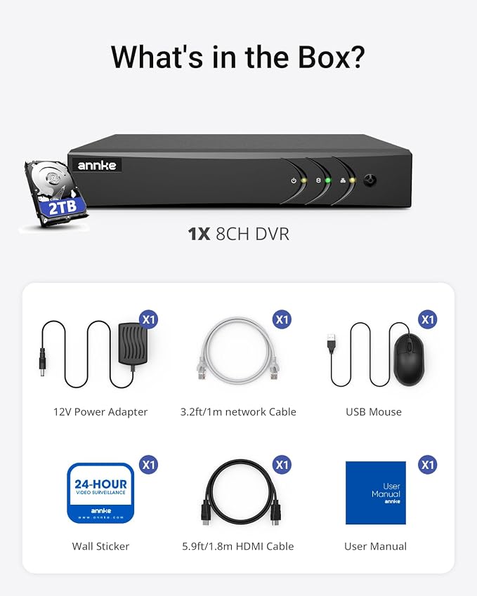 ANNKE 3K Lite 8CH Digital Video Recorder, H.265+ Hybrid 5-in-1 DVR