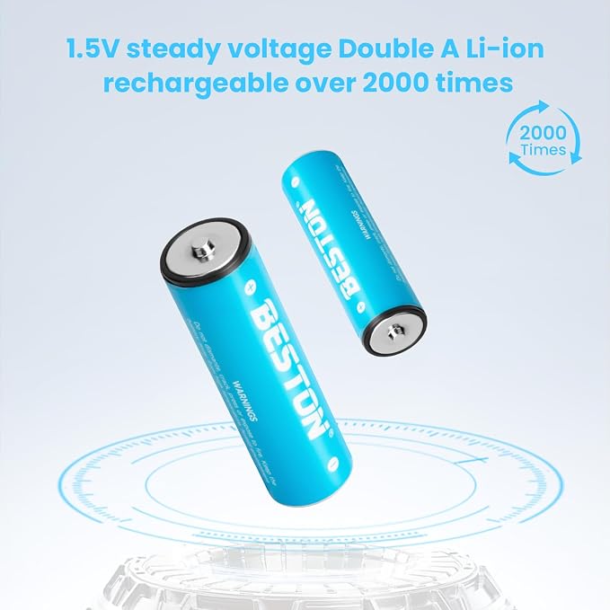 BESTON Rechargeable Lithium AA Batteries