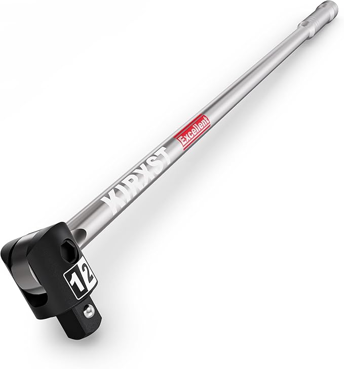 17.5-Inch 1/2” Drive Breaker Bar, Heavy Duty Extension Breaker Bar, 250° Rotatable Head, Premium Chromium Molybdenum Steel, Mechanical Work, Automobile and Motorcycle Maintenance and Repair
