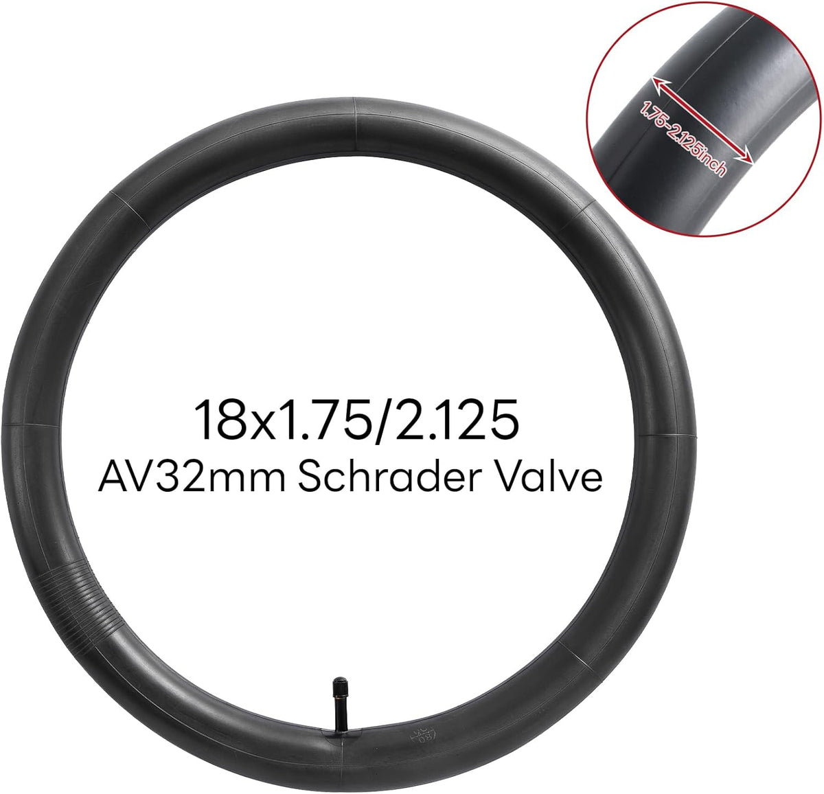 Reliable 18" Bike Tubes by [Brand Name] - Replacement Inner Tubes for City, Road, Kids & Mountain Cycling | AV32mm Schrader Valve (2 PCS)