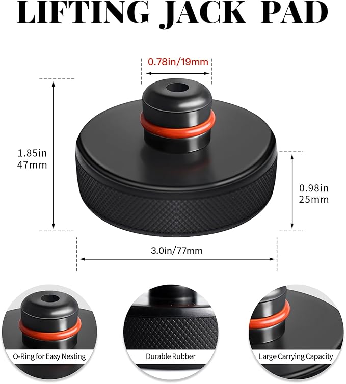 Chirano Lifting Jack Pad for Tesla Model Y with 4680 Battery (Texas Built), Small Size Protrusion, 4 Pucks with Storage Case