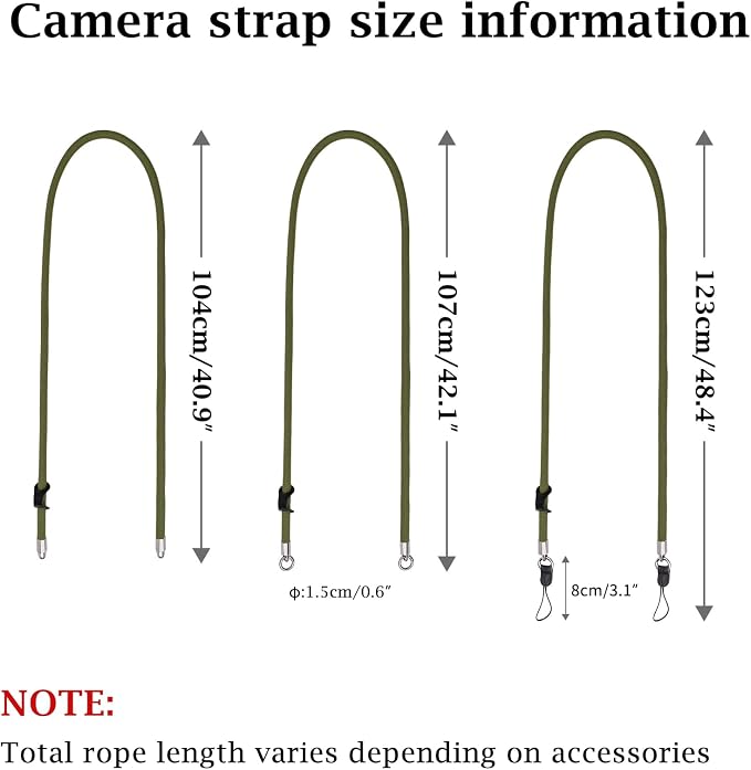 VOVMOEYA Nylon Braided Camera Rope Strap, Camera Neck Shoulder Strap