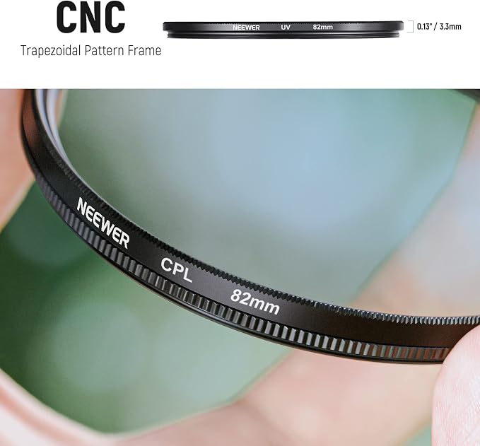 NEEWER 82mm Lens Filter Kit: UV, Lens Hood and Lens Cap Compatible