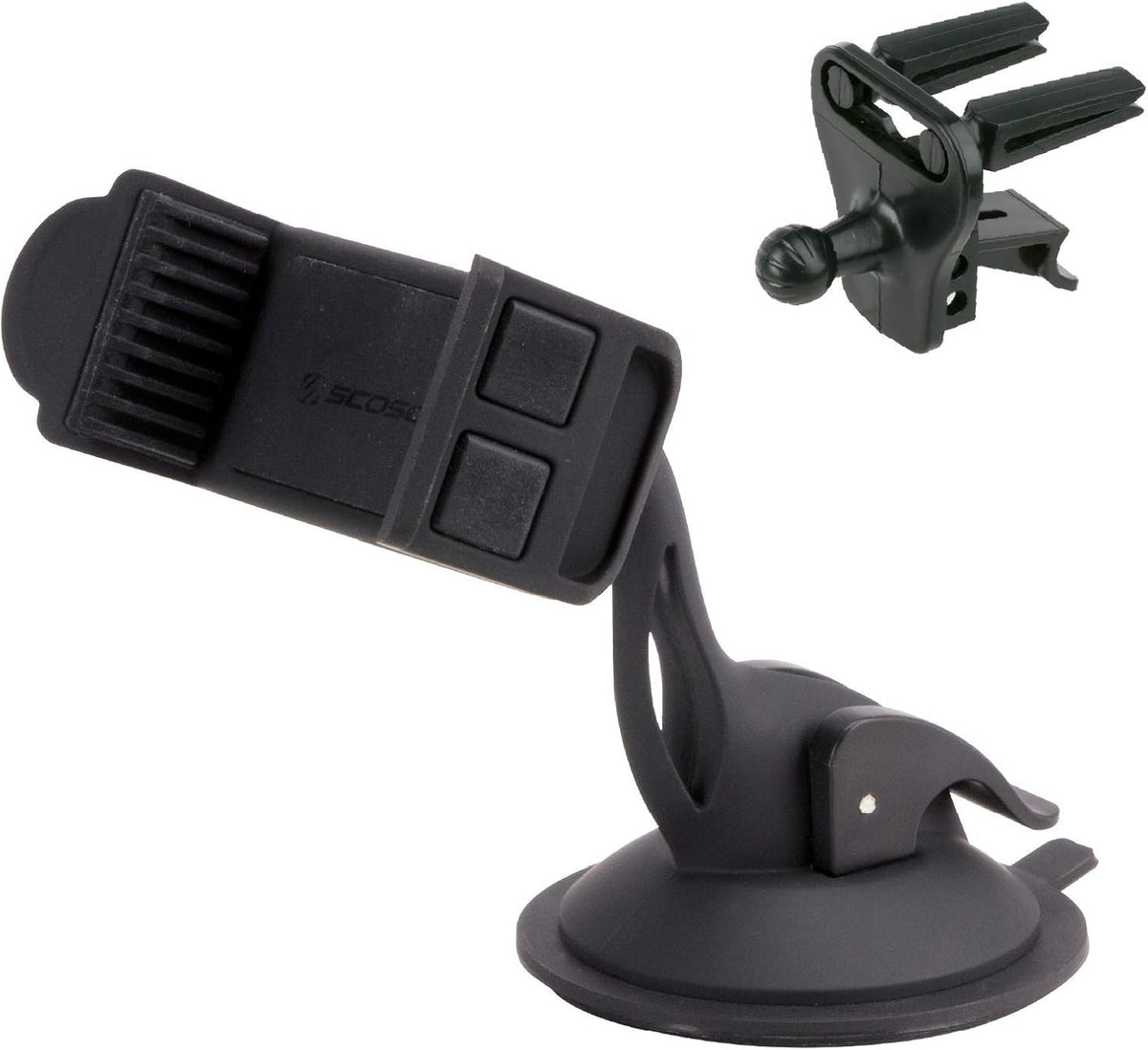 Scosche HDVM Universal 3-in-1 Vent/Windshield/Dashboard Cell Phone Holder Car Mount, Suction Cup Phone Mount with Vent Clip, Compatible with iPhone 16/15/14/13/12 & Mobile Phones up to 3.5 inches
