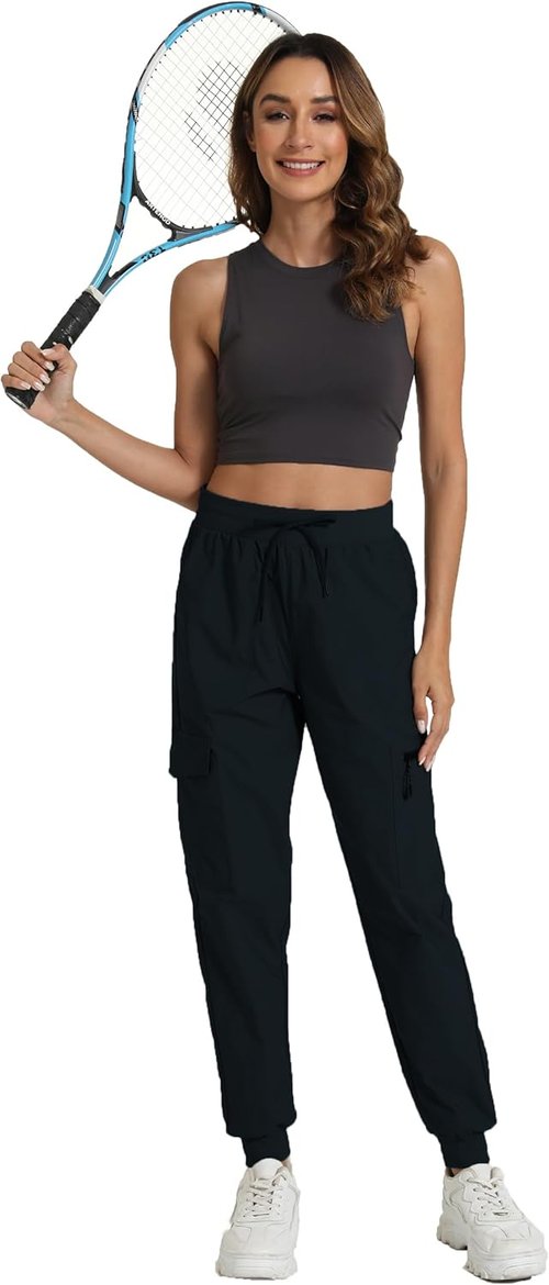 Haowind Cargo Pants for Women - Lightweight Athletic Joggers with Pockets for Outdoor Activities