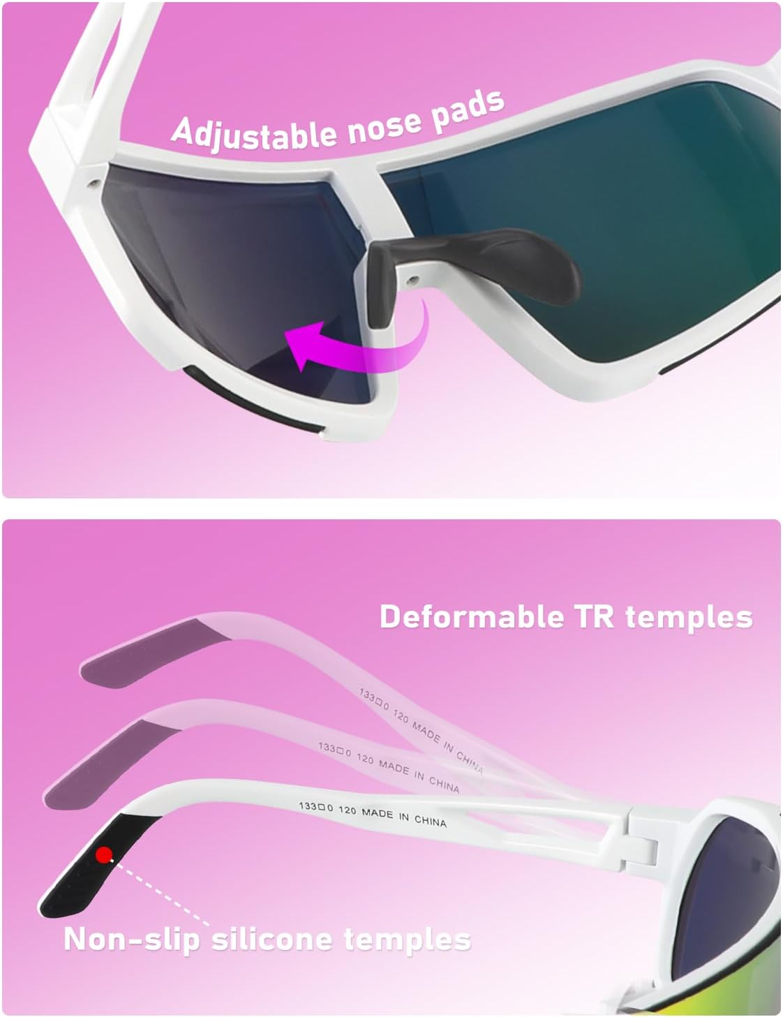 OULAIQI Sports Sunglasses - UV Protection Cycling Glasses for Men & Women | Ideal for Running, Softball, Hiking