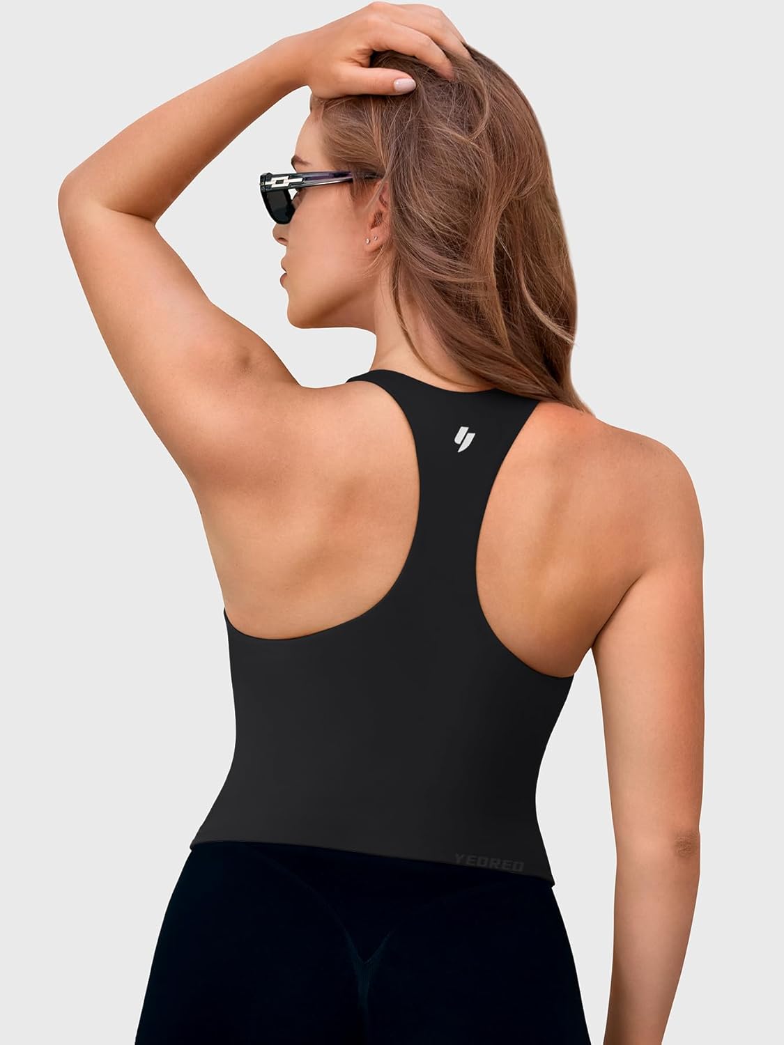 YEOREO Racerback Workout Tank Top - U Neck Padded Camisole for Women | Sleeveless Gym & Yoga Shirt