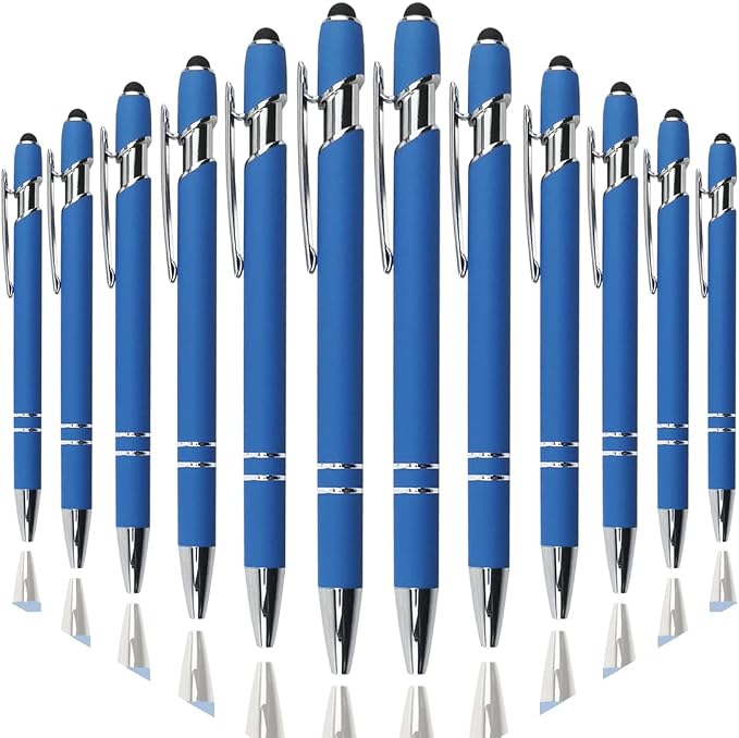 Oddmoal Ballpoint Pen with Stylus Tip, Soft Touch Click Metal Pen, 1.0mm Medium