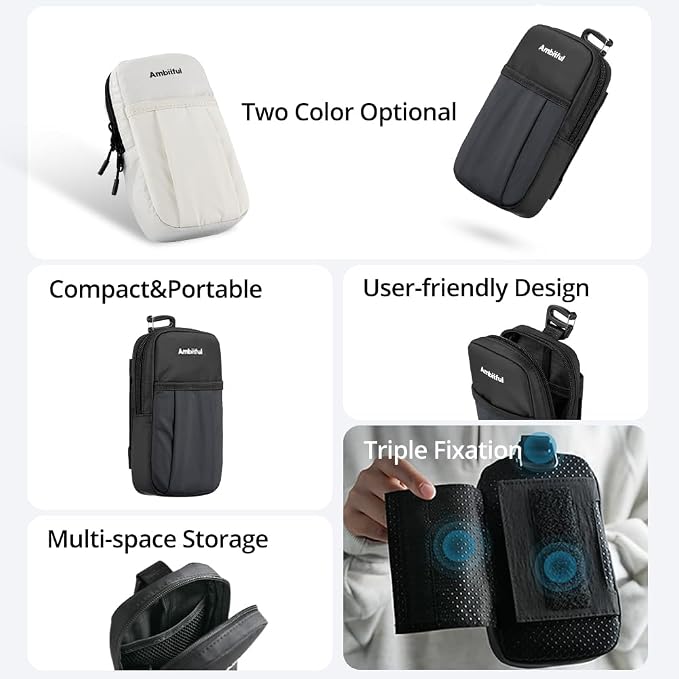 AMBITFUL Compact Sports Camera Bag, Shoulder Strap Storage Case, 3.94 x 1.57 x