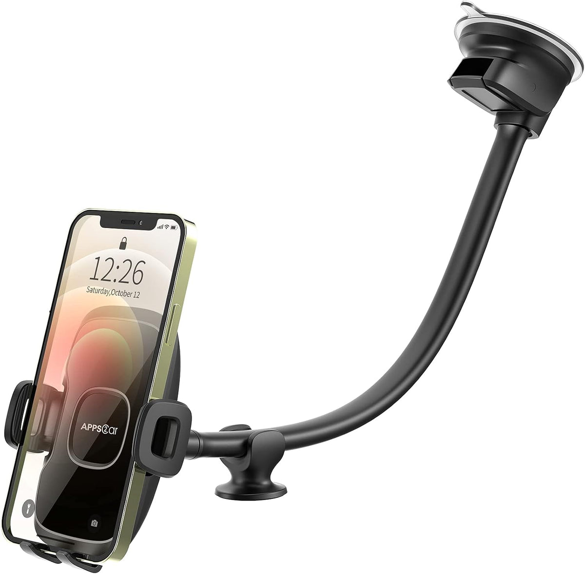 APPS2Car 14'' Gooseneck Car Truck Phone Holder, Windshield Phone Mount