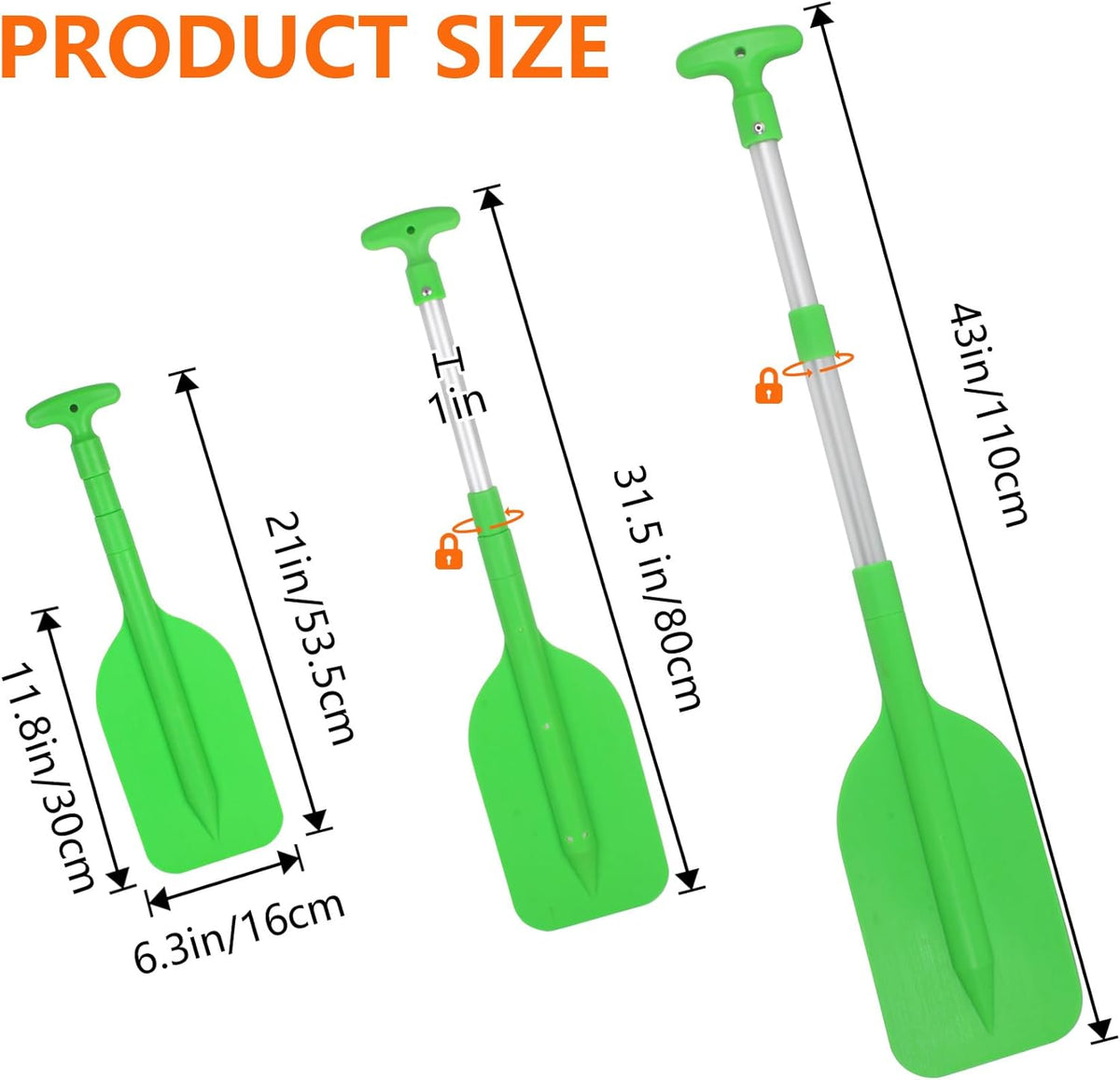 Skiennix Telescoping Boat Paddle - Collapsible Oar with Anti-Slip Grip | 2-Pack for Kids & Adults