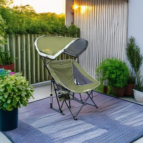 GCI Outdoor Pod Rocker - Comfortable Outdoor Rocking Chair with SunShade Canopy | Portable Design