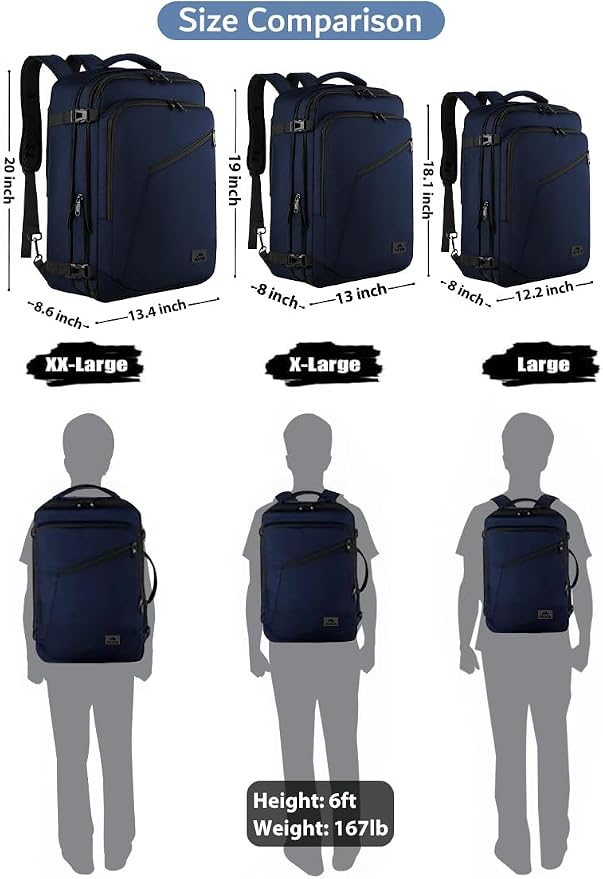 MATEIN Backpack for Travel, 27L Water Resistant Carry on Backpack Fits Overhead