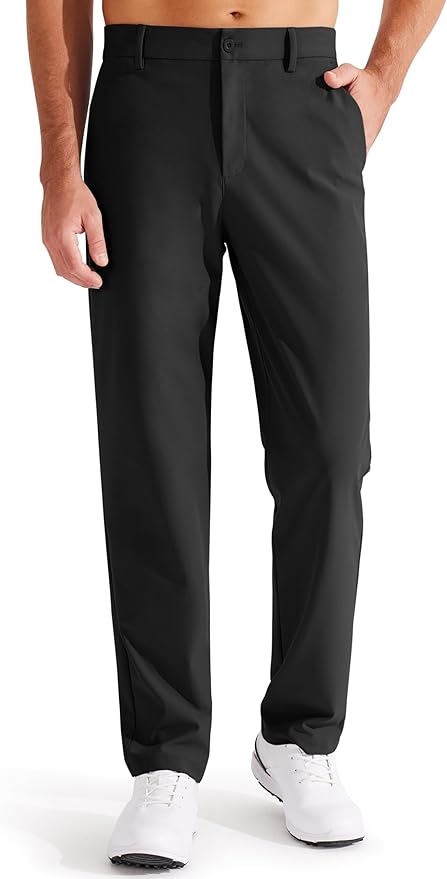 Libin Men's Golf Pants Classic Fit Flat Front Work Dress Pants 29" 31" 33" Stretch Casual Pants Lightweight with Pockets