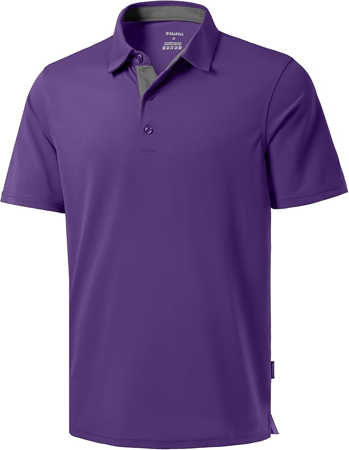 Men's Golf Shirts Dry Fit Moisture Wicking Performance Short Sleeve Collared Polo Shirts for Casual Athletic Business