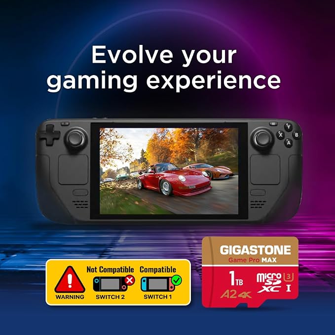 【for Switch 1 Only】 GIGASTONE 1TB Micro SD Card, 4K Game Pro MAX, Memory Card