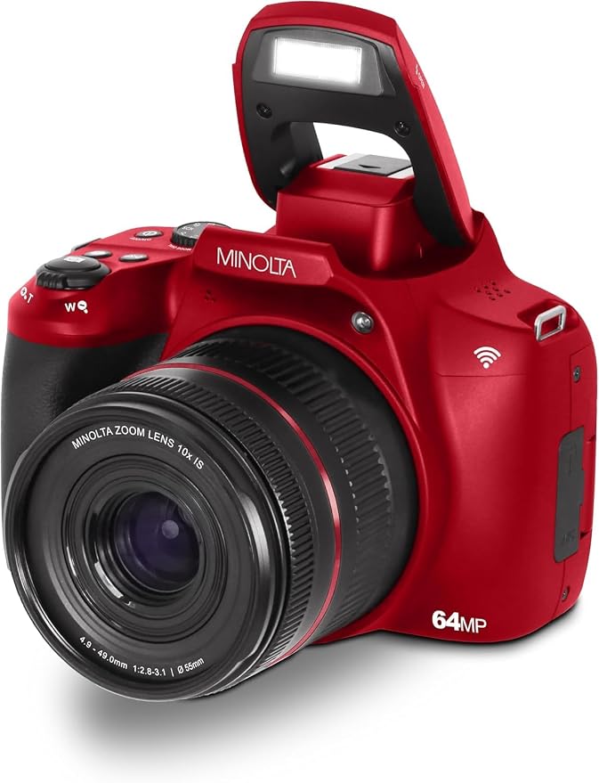 Minolta 64MP Digital Camera – 10x Optical Zoom, 4K Ultra HD Video, Macro
