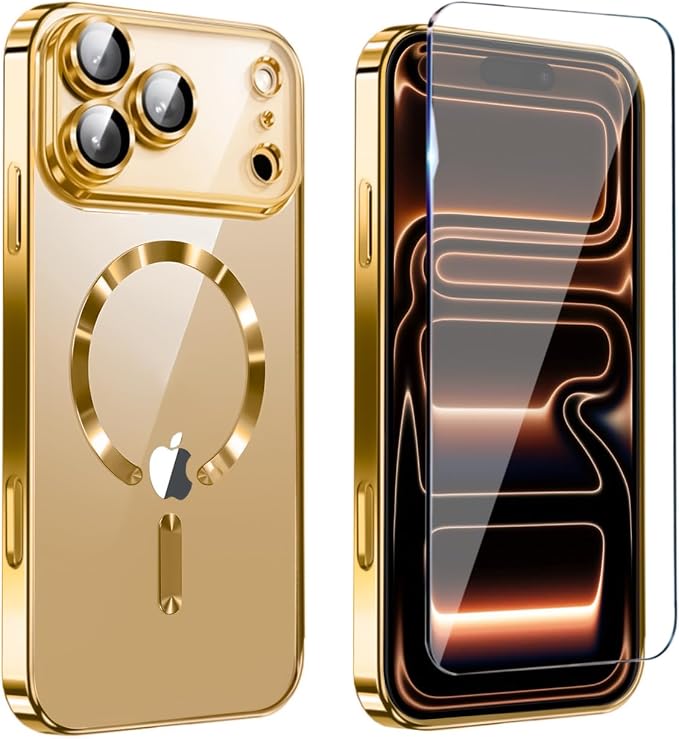 Magnetic Glossy Case for iPhone 17 Pro, iPhone 17Pro Phone Case Slim Clear