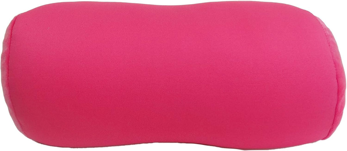 Wolf Essentials Microbead Bolster Tube Travel Pillow - Compact Neck Roll Pillow for Airplane, Car, or Home - Soft Lumbar Support Pillow - Pink