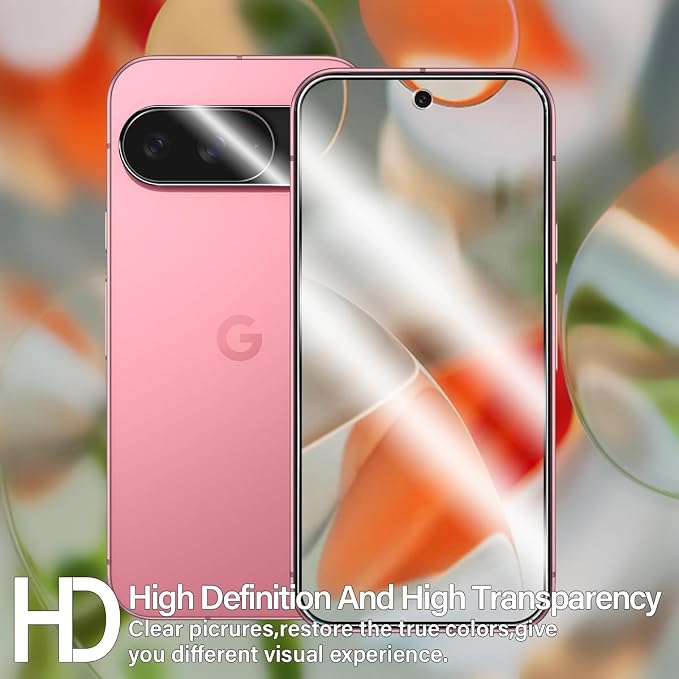BIGFACE for Pixel 9 Tempered Glass Screen Protector + Camera Lens Protector