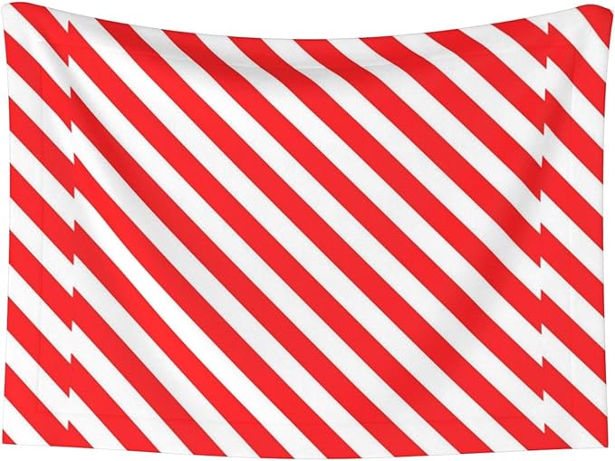 Reversible Pet Blanket for Sofa Protection Pet Comfort, Red White Stripes Christmas Candy Cane, Double Sided Design with Cozy Nubby Nap Side and Durable Smooth Play Side