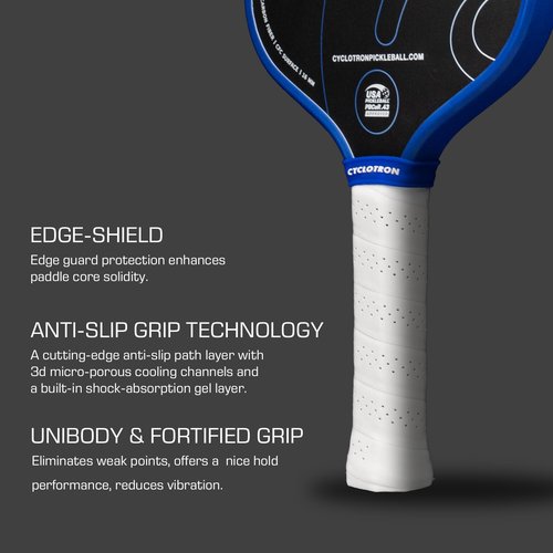 CYCLOTRON ZOOM001 Pickleball Paddle - 16.5” Elongated Shape - CFC Surface - 16mm - 5.5” Grip, Includes a Paddle Cover