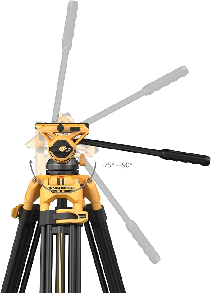 SmallRig AD-01 73''/186cm Heavy-Duty Fluid Head Tripod Bumblebee Edition
