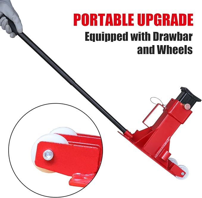 Torin ATZ70006PB Heavy Duty Jack Stands: Pin Style Jack Stand with 2 Casters and Handle, Easily Portable Car Stand for Car SUV, Truck and Pick Up, 7 Ton (14,000 lb) Capacity, Red