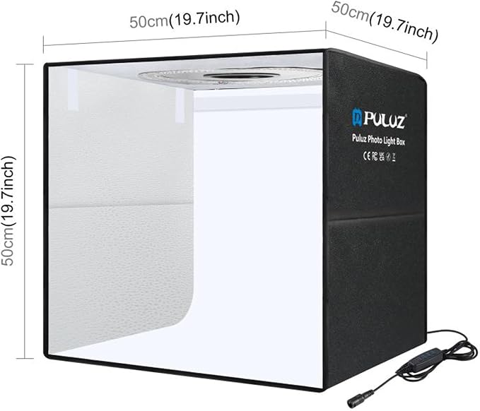 20"/50cm Light Box, PULUZ Large Photo Studio Shooting Tent 200 LED Light CRI≥90