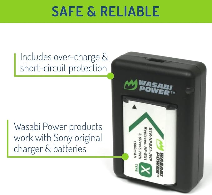 Wasabi Power NP-BX1 Battery and Dual USB Charger