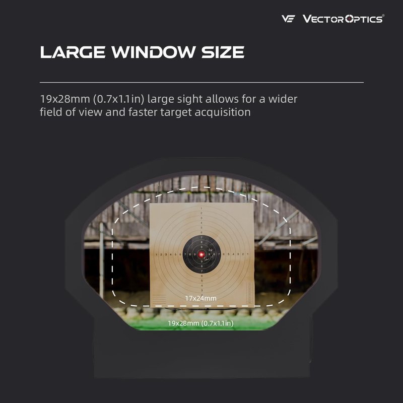 Vector Optics Frenzy 1x19x28 Illuminated 3 MOA Red Dot, Reflex Sight for Pistol, Low Profile, Motion Awake, Side Battery, IPX7, 7075 T6 Aluminum, SCRD-66