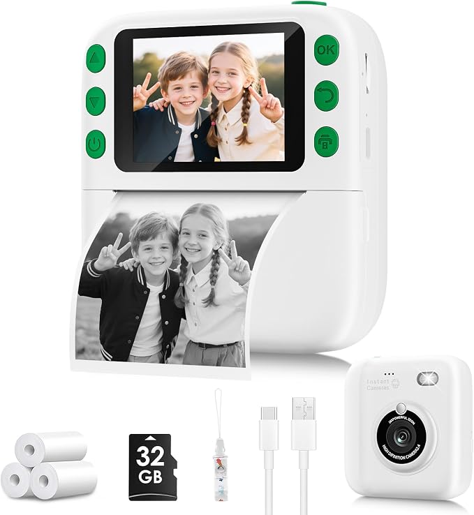 Instant Print Camera for Kids, Christmas Birthday Gifts for Girls Boys