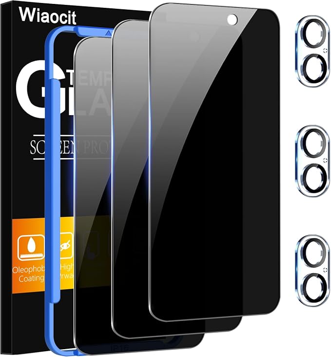 Wiaocit 3 Pack Tempered Glass Privacy Screen Protector