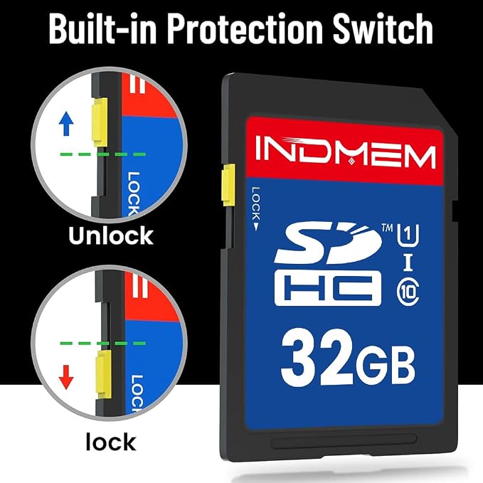 32GB SD Card, C10 SDHC UHS-I Memory Cards U1 Class 10 High-Speed Full 4K HD