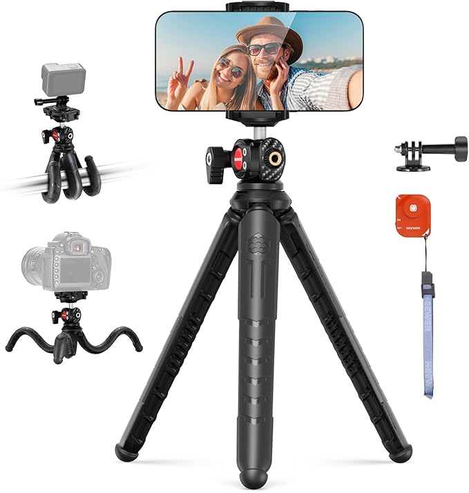NEEWER Tripod for iPhone with Remote, Mini Flexible Phone Tripod Stand Vlog