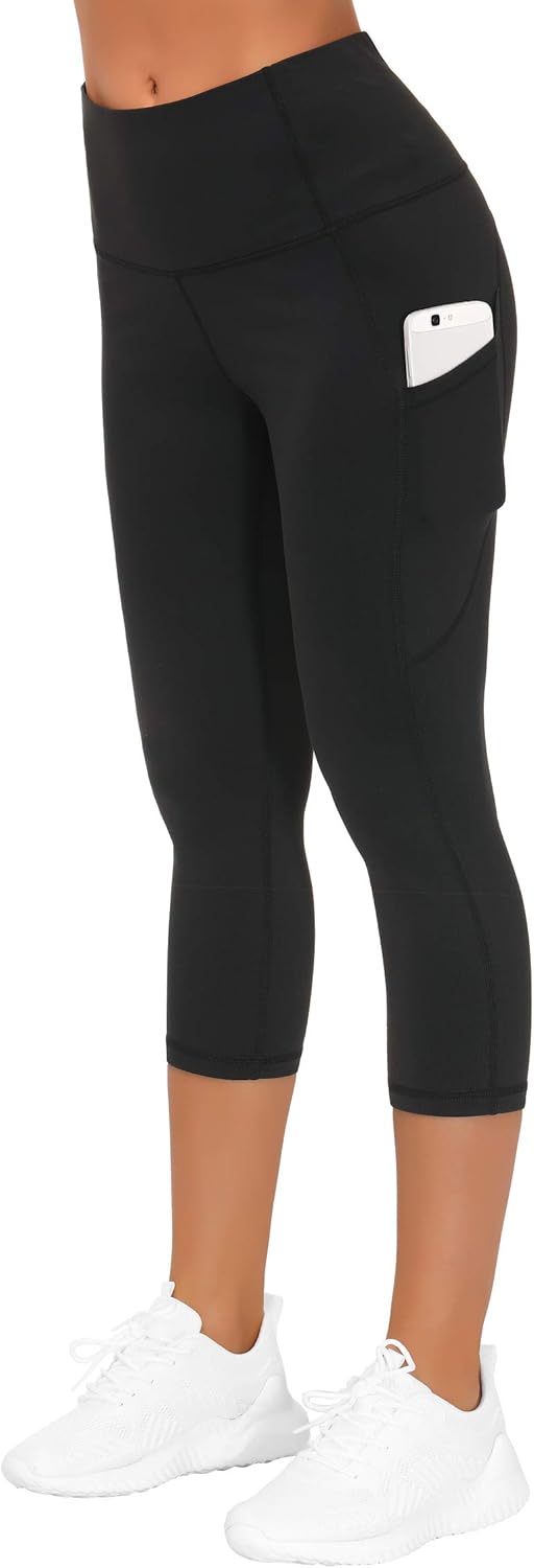 The Gym People | Thick High Waist Yoga Pants with Pockets - Tummy Control Leggings for Women
