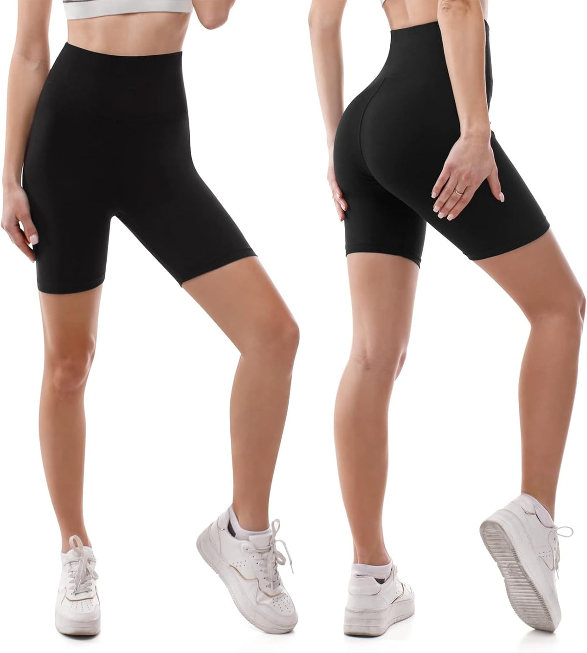 SINOPHANT High Waisted Biker Shorts - 6” Buttery Soft Tummy Control for Gym & Yoga