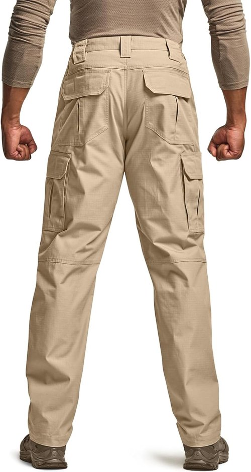 CQR Men's Tactical Pants - Lightweight Water-Resistant Ripstop Cargo Pants for Outdoor Hiking