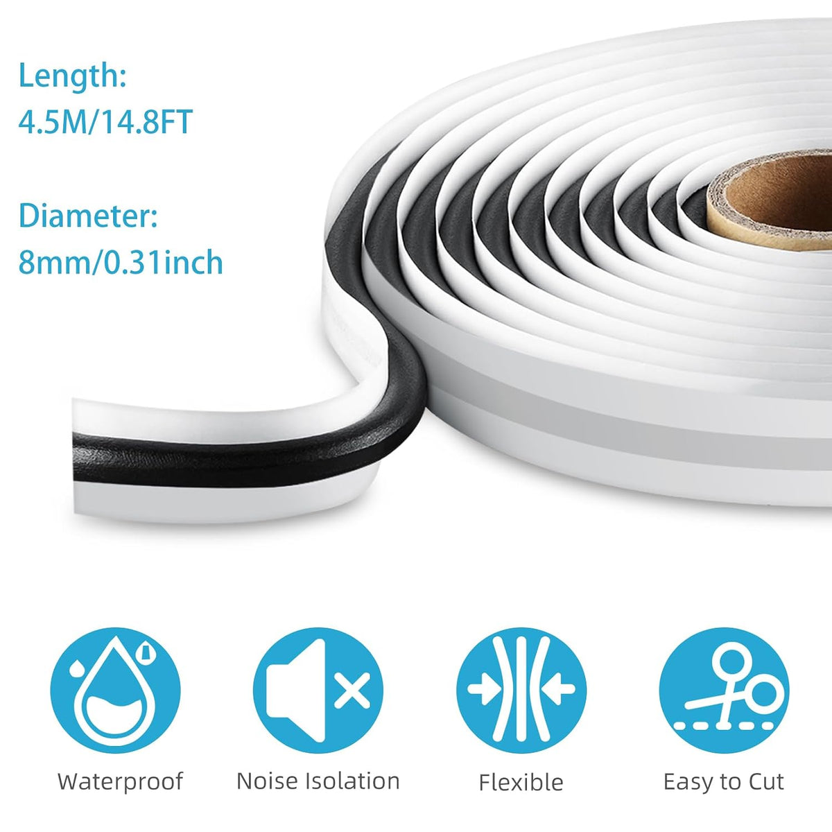 Butyl Sealant Tape, 13Ft Butyl Rubber Sealant Headlight Glue Sealant Rope for Automotive (Car, RV, Marine) for Installing Car Part, Windows, Doors and Windshield etc. 4 Pack