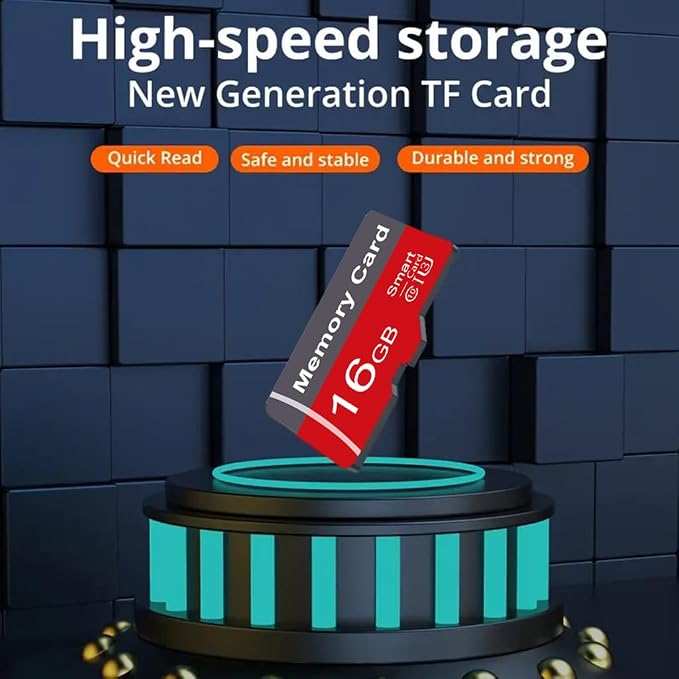 2 Pack Memory Card 16GB with Adapter, High Speed TF Card, UHS-I C10 A1 Memory