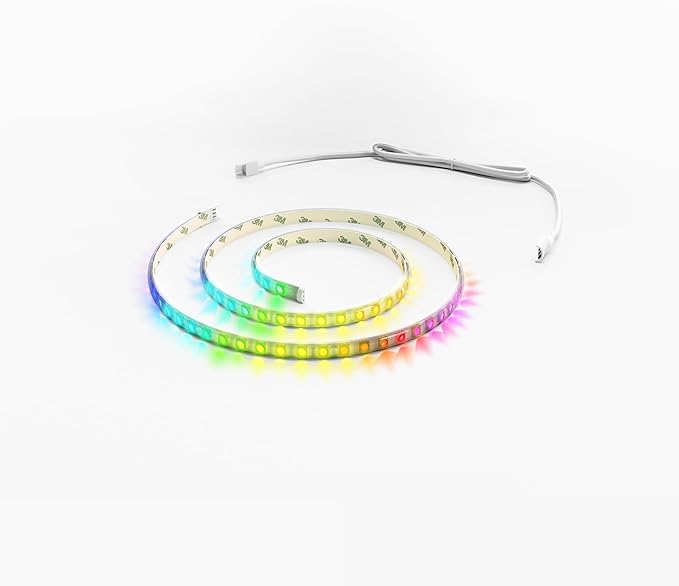 Twinkly Line – Extension Kit App-Controlled Adhesive + Magnetic LED Light Strip with RGB (16 Million Colors) LEDs. Extendable. 5 feet. White Strip. Indoor Smart Home Decoration Light