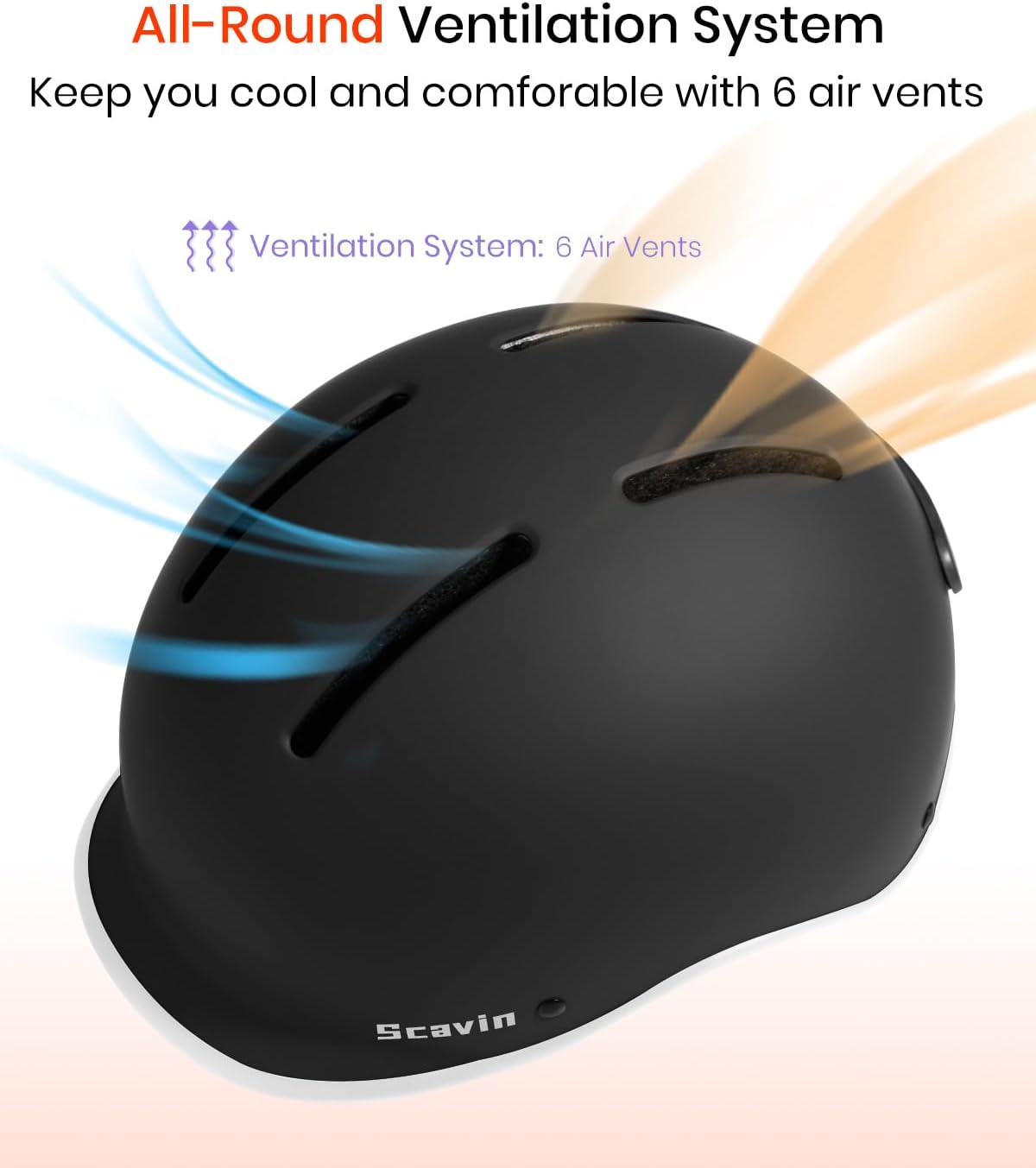 Skiennix Bike Helmet - Adjustable Cycling Safety Helmet with Rechargeable Rear Light | For Men, Women & Youth