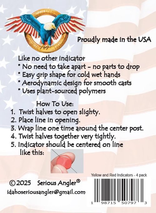 American Strike Indicator - Fly Fishing Line Float with Easy-On Unified Design | Red and White Color
