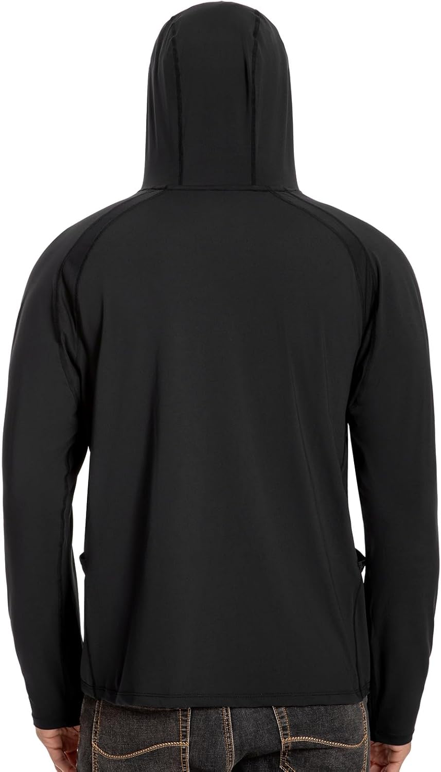 Skiennix Men's UPF 50+ Hoodie - Long Sleeve UV Protection Tee for Outdoor Hiking & Fishing