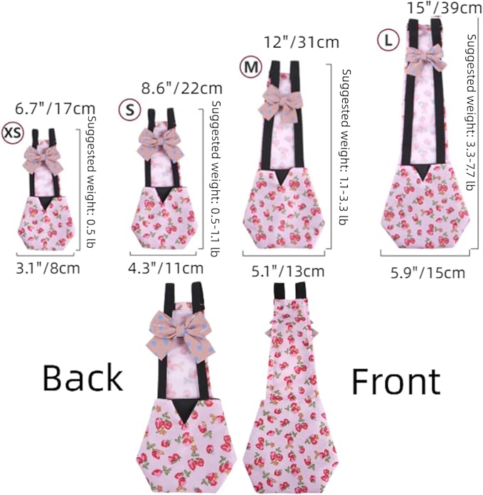 MANON ROSA Chicken Diapers Bantam Hens - Reusable 3-Piece Set with Bow Ties Poultry Nappies Washable Waterproof for Geese Pet Ducks Silkie (Polka Dot Small)