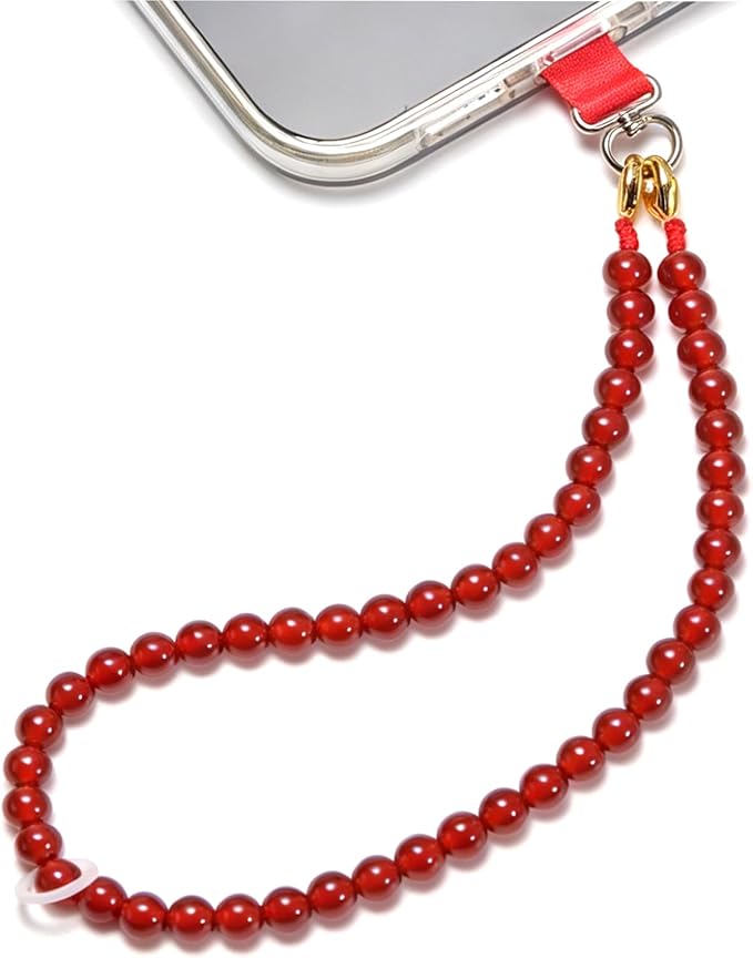 Agate Beaded Phone Wrist Strap for Women Men Stone Beads Charm Handmade