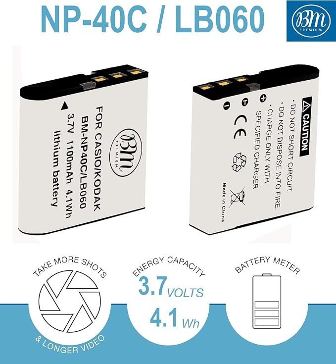 BM Premium 2 Pack of LB-060 Batteries and Battery Charger